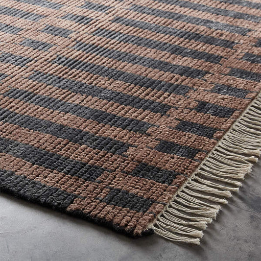 ESME Hand-Knotted Brown Turkish Wool Rug – Timeless Thick-Pile Oushak for Spacious Interiors
