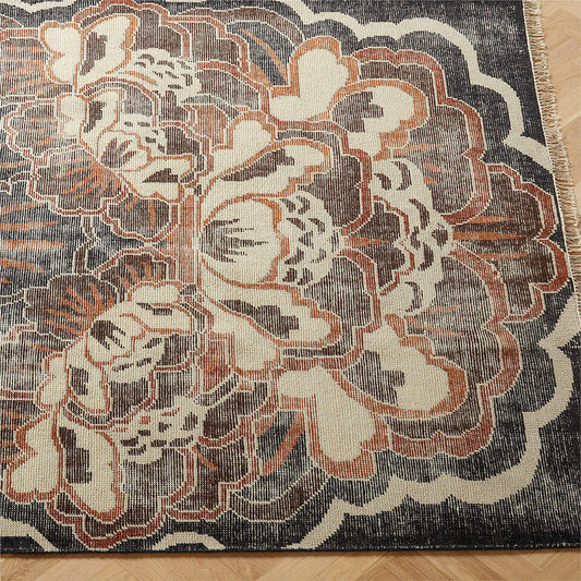 Hand-Knotted Allure Copper Oushak Wool Area Rug – Turkish Design with Thick, Soft Pile | Available in 7x10, 8x10, 9x12 Sizes