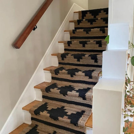 Eco-Friendly Handwoven Jute Rug for Stairs – Natural Flatweave Runner Design