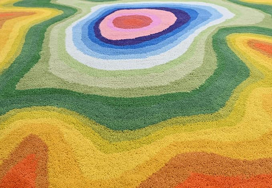 Irregular Shape Handmade  Hand-Tufted Area Rug Custom for Living Room, Bedroom Contemporary Rug Gift for home