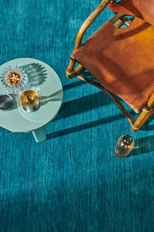 Handloom Luxurious Handmade Rug – Deep Ocean Teal 5x8, 6x9, 8x10