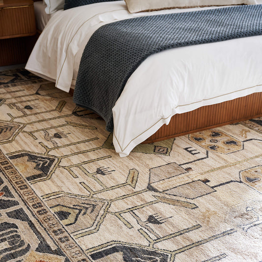 EROS Hand-Knotted Oushak Rug – Turkish Wool Area Rug in Taupe | Thick Pile, Soft Texture | Sizes 7x10, 8x10, 9x12