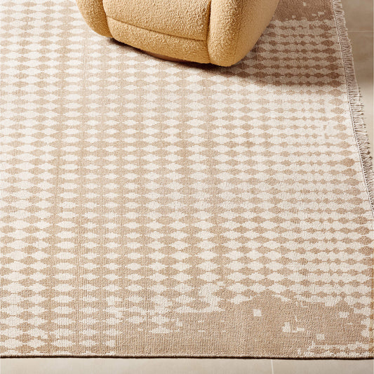 Hand-Knotted Neutro Wool Rug – Sand and Warm White Minimalist Design, Premium Wool Area Rug for Modern Homes