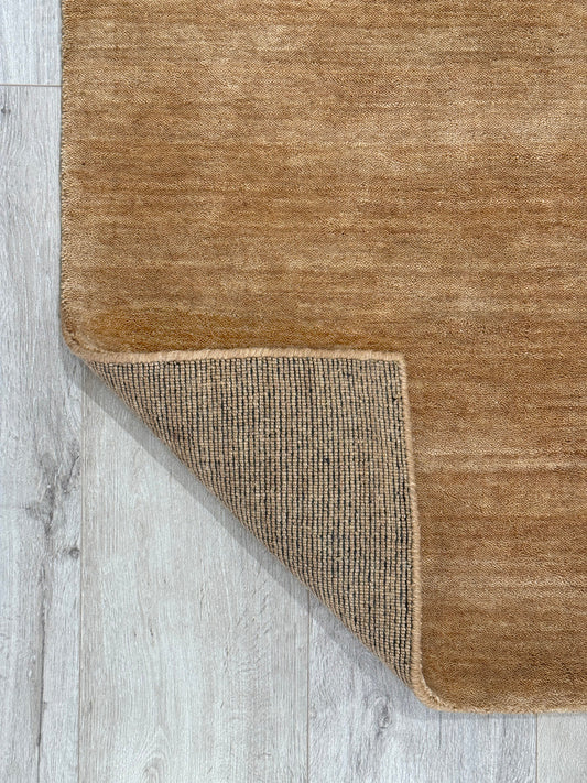 Handloom Textured Pecan Rug – Premium Wool, Earthy Elegance Rug For Livingroom, Bedroom