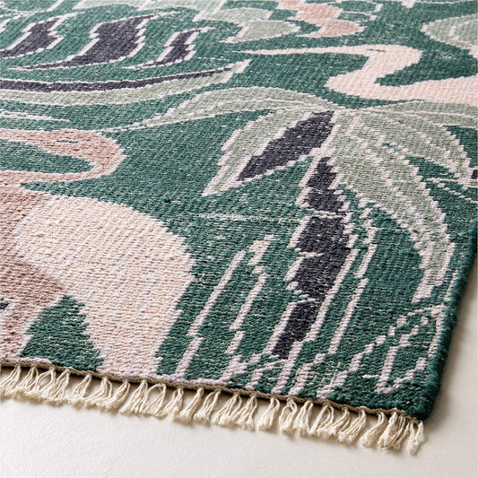 Plumage Hand-Knotted Smoke Green Multi-Floral Area Rug – New Zealand Wool | Traditional Vintage-Inspired Design (10' x 14')
