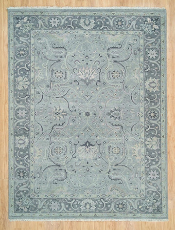 Modern Elegance in Wool | Silver Gray Oushak Rug | Handcrafted for Timeless Sophistication