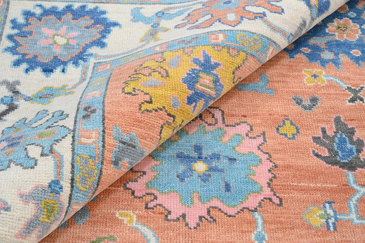 Rainbow Bloom | Handwoven Wool Rug with Playful Colors | Oushak Carpets