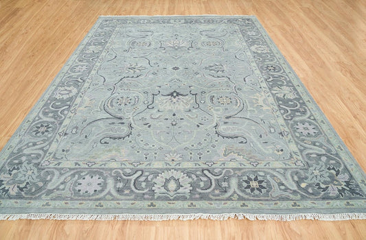 Modern Elegance in Wool | Silver Gray Oushak Rug | Handcrafted for Timeless Sophistication