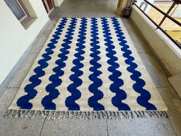 Handmade Moroccan Berber Beauty - Living Room - 8' x 10' Vintage Beni Ourain Rugs