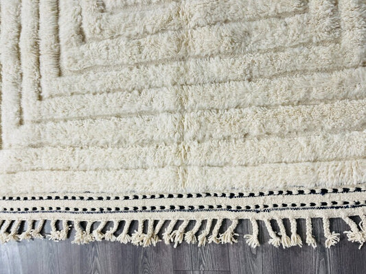 Boho Chic Nursery Rug | Extra Large White Moroccan Berber Wool | Scandinavian Style