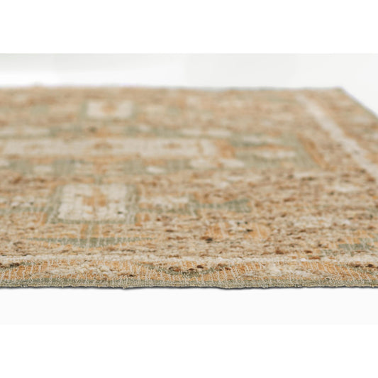 Artisan Flatweave Wool & Jute Rug in Neutral Ivory with Classic Medallion Pattern