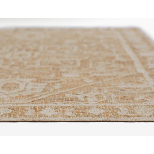 Timeless Elegance | Beige Wool & Jute Flatweave Rug Featuring Classic Medallion Design