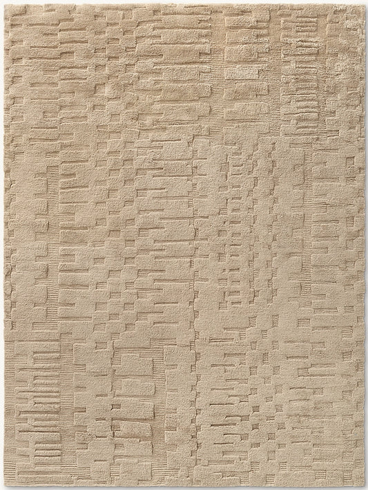 Hand-Knotted Wheat Vintage Rug – Traditional Handmade Wool Carpet for Bedroom, Living Room