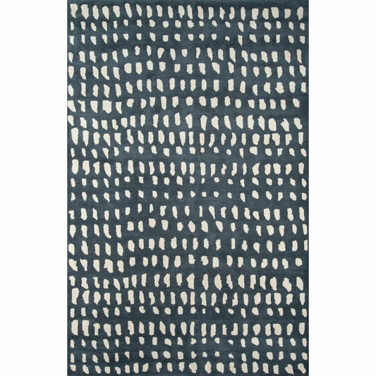 Modern Dalmatian Style Blue Hand-Tufted 100% Wool Soft Area Rug Carpet.
