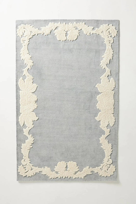 Alissa - Grey, Hand-Tufted 100% Wool Soft Area Rug Carpet, 5x8, 6x9, 8x10, 9x12