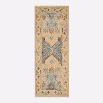 Artisan Runner Rug – Handwoven with Turkish Geometric Design in Soft Earthy and Pastel Tones