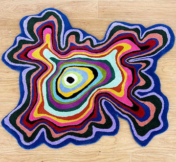 Irregular Shape Handmade  Hand-Tufted Area Rug Custom for Living Room, Bedroom Contemporary Rug Gift for home
