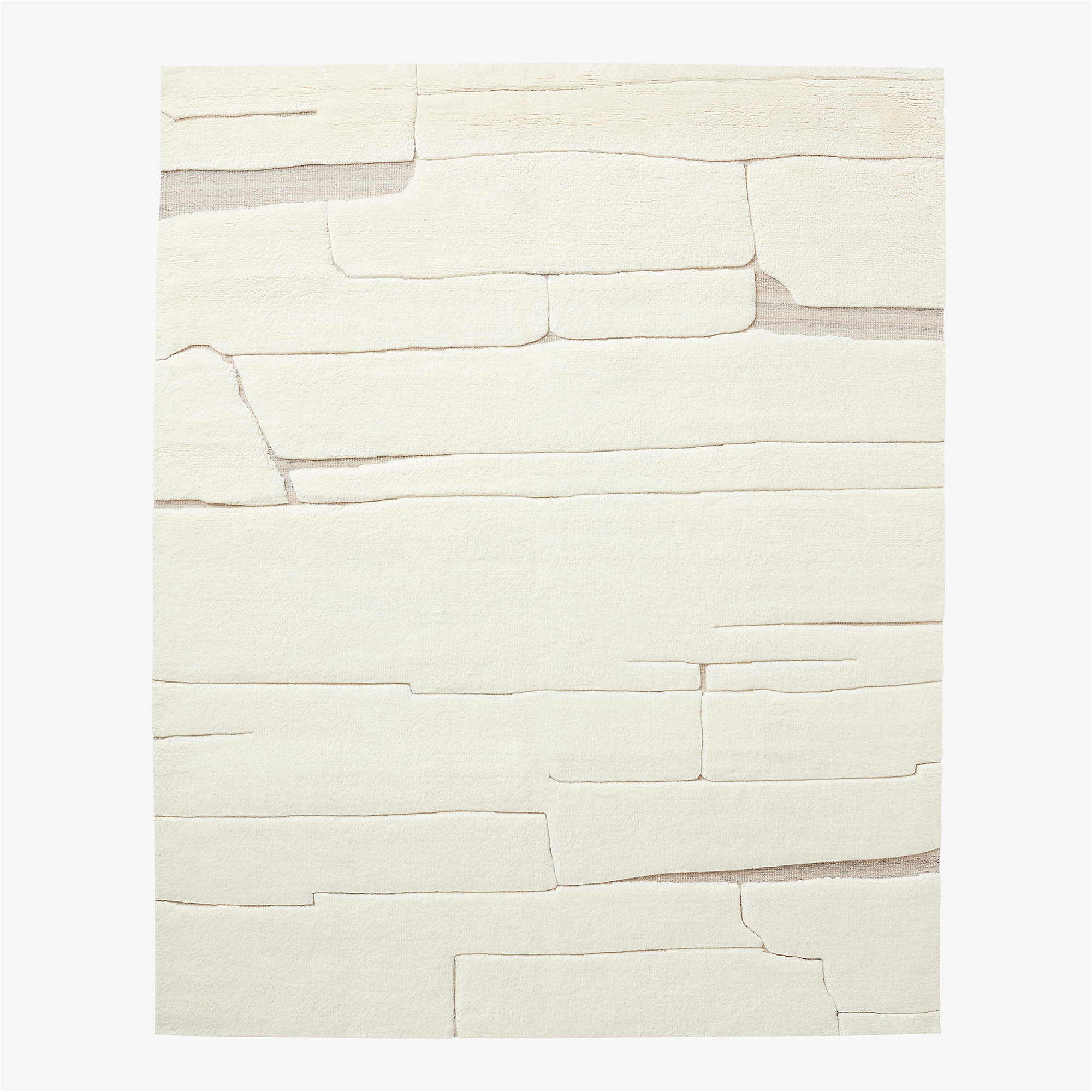 Hand-Knotted Copley Warm White and Taupe Area Rug – Minimalist Contemporary Abstract Style, Neutral Home Décor