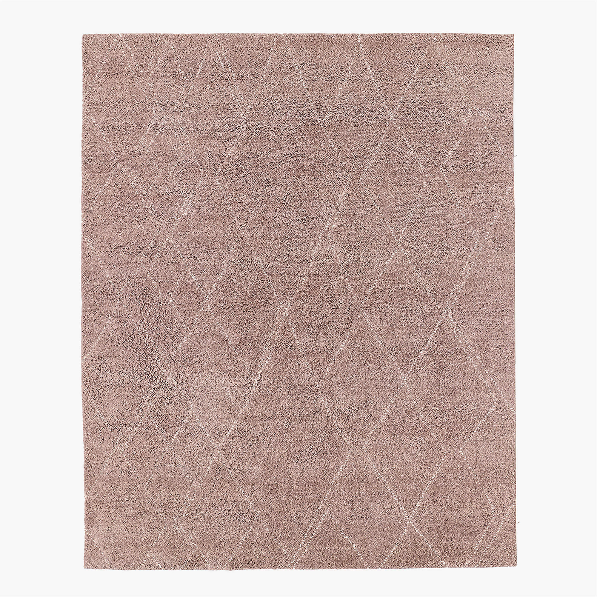 Hand-Knotted Diamante Mauve Wool Rug – Modern Tribal Boho Design, Bold Ethnic Pattern, 9x12 Statement Piece