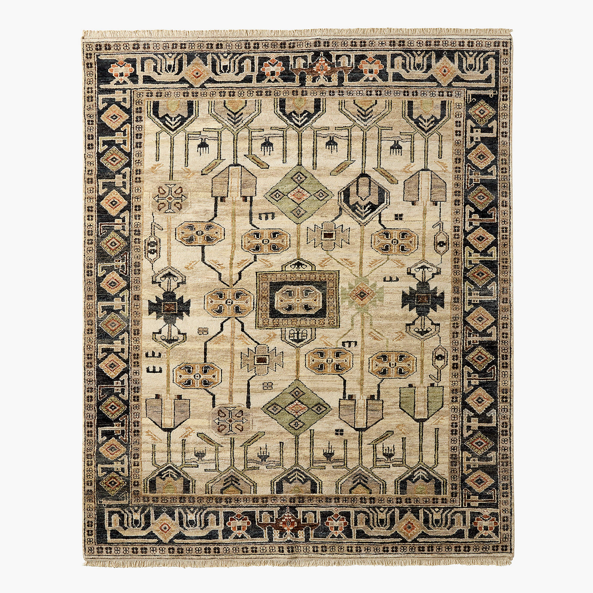 EROS Hand-Knotted Oushak Rug – Turkish Wool Area Rug in Taupe | Thick Pile, Soft Texture | Sizes 7x10, 8x10, 9x12