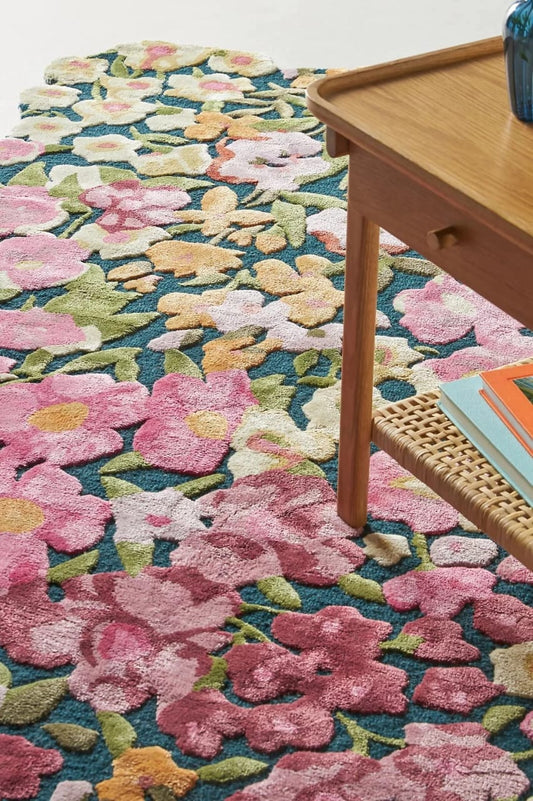 Cassia - Pink, Hand-Tufted Wool & Viscose Soft Area Rug Carpet