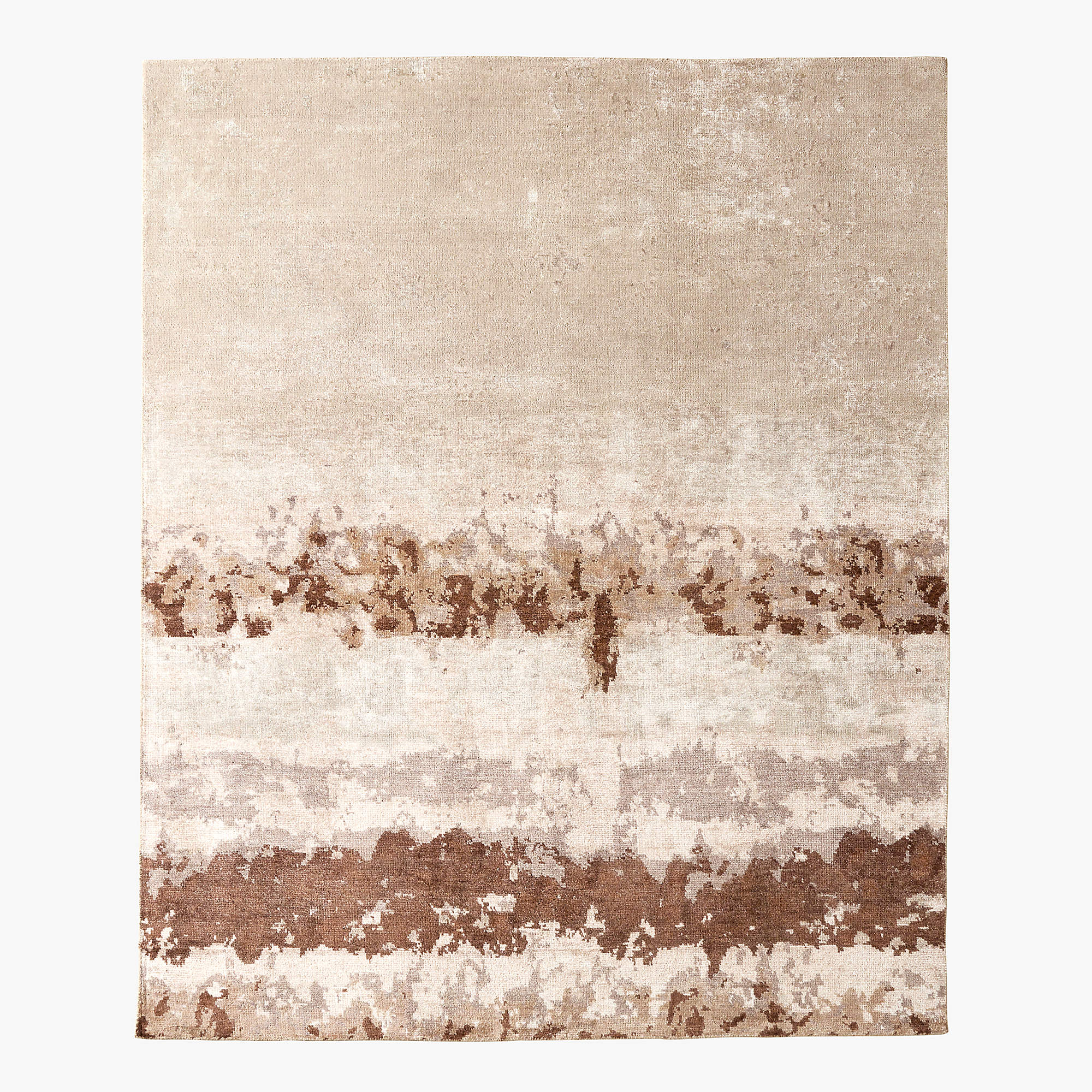 Isadore Hand-Knotted Taupe & Sienna Brown Wool-Viscose Area Rug – Traditional Vintage-Inspired Design (10' x 14')
