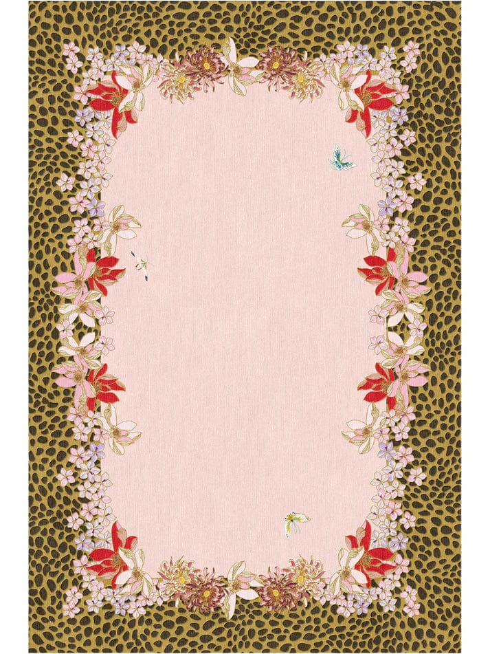 Hand-Tufted Designer Rug – 8' x 10' | Leopard Floral Border in  High-Quality Wool & Viscose | Understated Luxury for Modern Homes