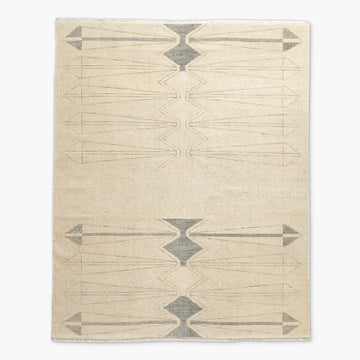 Luma Hand-Knotted Beige & Ivory Wool Rug – Premium New Zealand Wool, Turkish Design, Handmade Area Carpet for Living Room