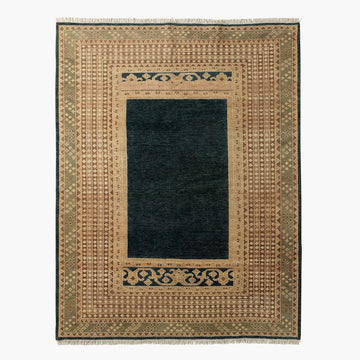 Hand-Knotted Marit Rug in Light Brown & Olive Green – New Zealand Wool