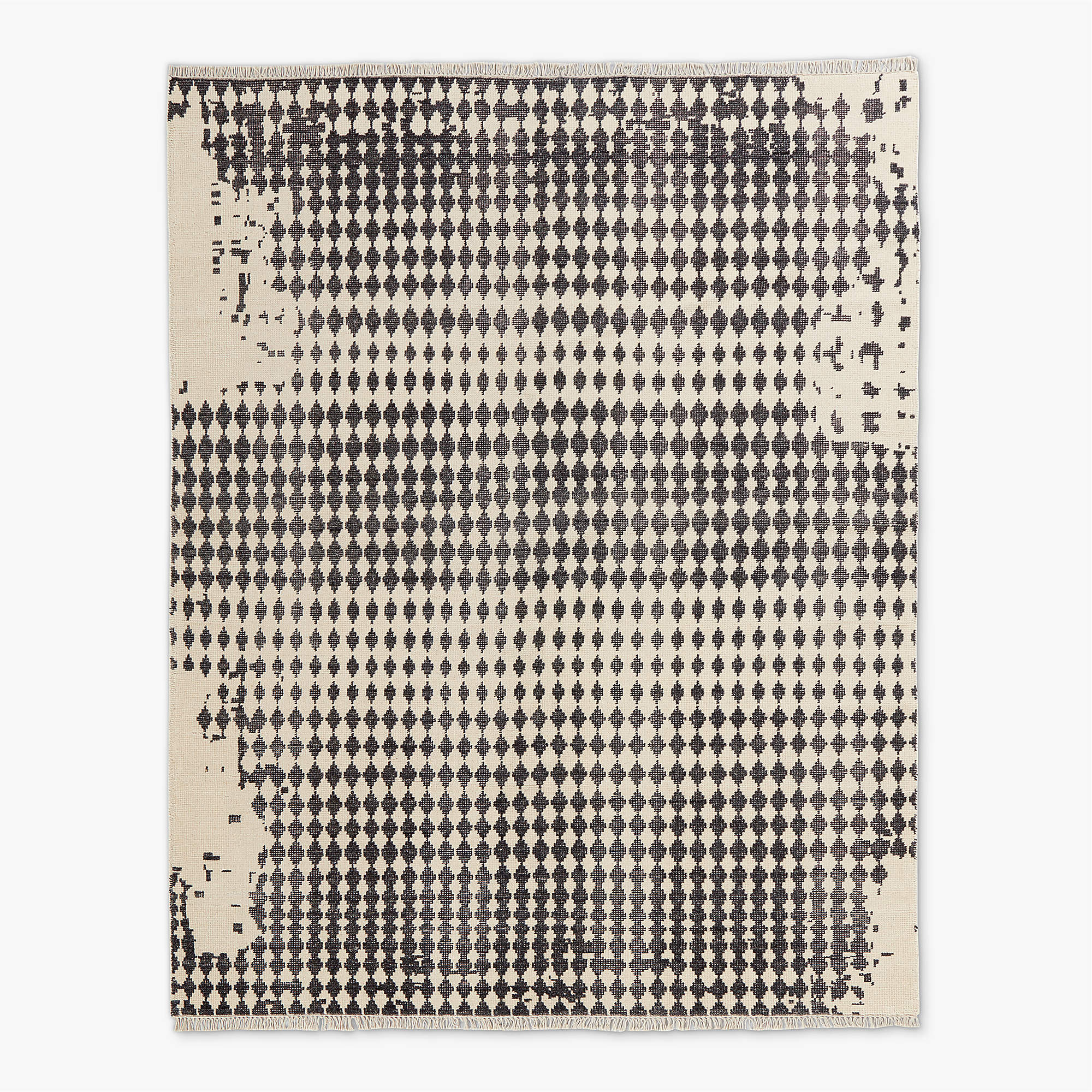 Hand-Knotted Neutro Wool Rug – Black and Warm White Minimalist Design, Premium Area Rug for Modern Homes