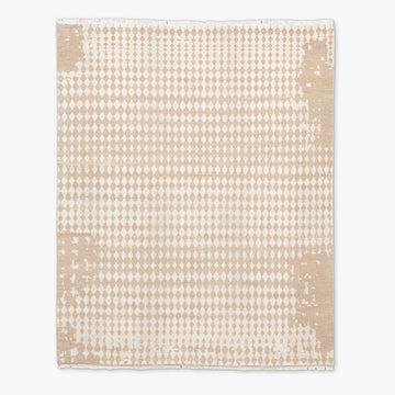 Hand-Knotted Neutro Wool Rug – Sand and Warm White Minimalist Design, Premium Wool Area Rug for Modern Homes