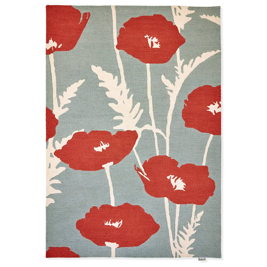 Contemporary Hand-Tufted Floral “Poppy Pop” Rug – 100% Pure Wool | Premium Quality Area Rug for Living Room & Bedroom
