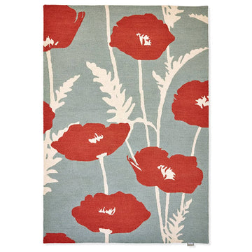 Contemporary Hand-Tufted Floral “Poppy Pop” Rug – 100% Pure Wool | Premium Quality Area Rug for Living Room & Bedroom
