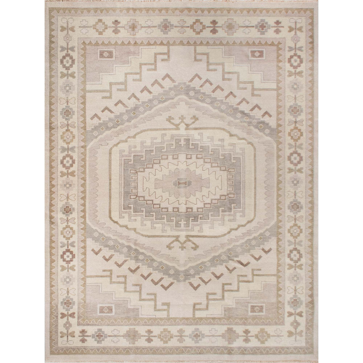 Handcrafted Harmony | Turkish Wool Rug in Natural Earthy Hues