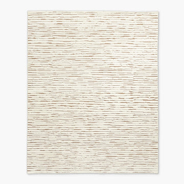 Hand-Knotted Levit Beige Stripe Wool Rug – Minimalist Modern Linear Pattern