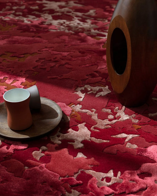 Exclusive Hand-Tufted Silk Area Rug with Abstract Art Design and Velvety Finish