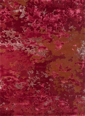 Exclusive Hand-Tufted Silk Area Rug with Abstract Art Design and Velvety Finish