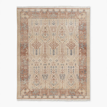 Cala Minimal Hand-Knotted Wool Rug with Earthy Beige Tones
