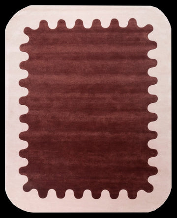 Premium Hand-Tufted Wool And Silk Billy Pink Area Rug with Sculptural Organic Edges