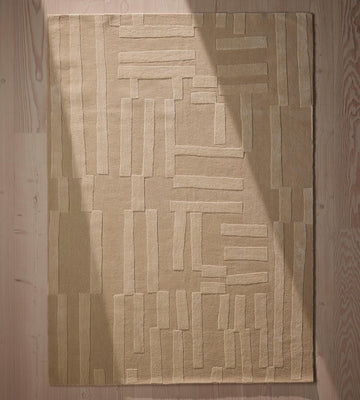 Luxury Hand-Tufted Wool Jarrett Area Rug With Modern Textured Geometry
