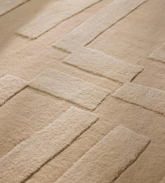 Luxury Hand-Tufted Wool Jarrett Area Rug With Modern Textured Geometry