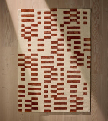Contemporary Hand-Tufted Wool Raya Rug with Bold Geometric Block Design