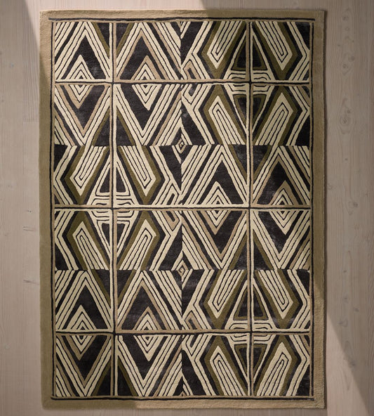 Luxury Hand-Tufted Wool Area Allier Rug with Contemporary Geometric Design