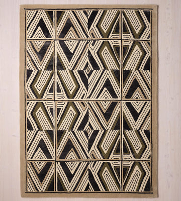 Luxury Hand-Tufted Wool Area Allier Rug with Contemporary Geometric Design