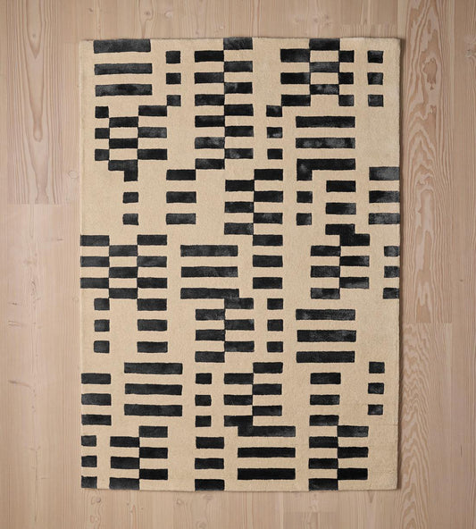 Contemporary Hand-Tufted Wool Raya Rug with Bold Geometric Block Design