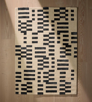Contemporary Hand-Tufted Wool Raya Rug with Bold Geometric Block Design