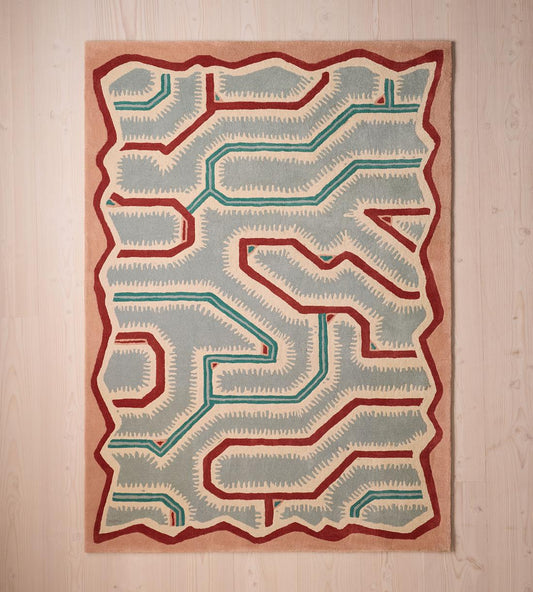 Luxury Hand-Tufted Wool Ropley Rug with Contemporary Organic Artwork Design