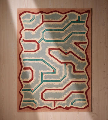 Luxury Hand-Tufted Wool Ropley Rug with Contemporary Organic Artwork Design