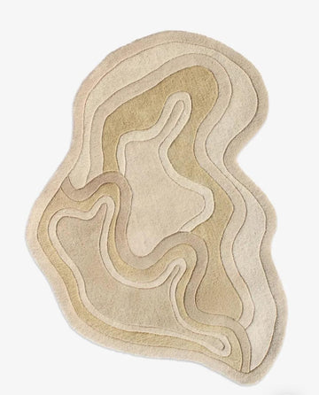 Modern Freeform Hand-Tufted Wool Rug with Sculpted Organic Pattern