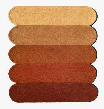 Layered Organic Hand-Tufted Wool Area Rug with Rounded Slab Silhouette
